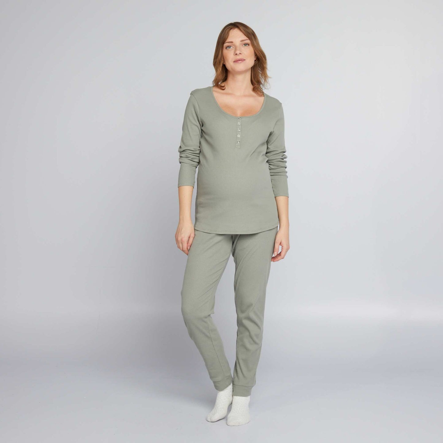 Maternity pyjama set - 2-piece set GREEN SHADE