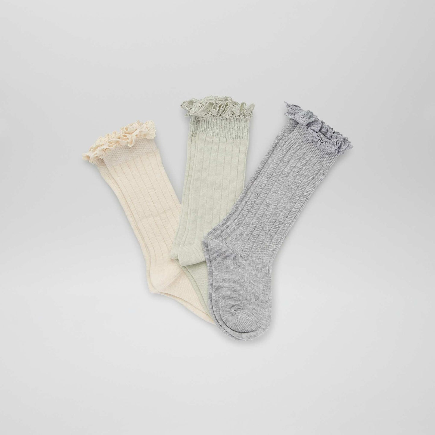 Pack of 3 pairs of long socks GREY