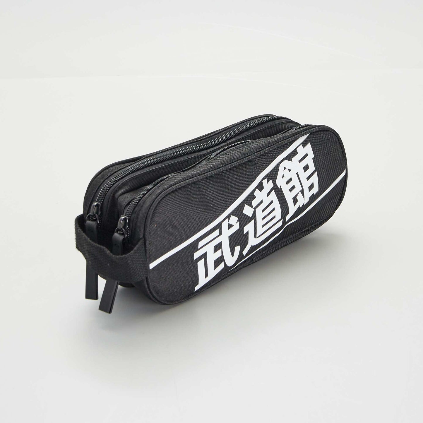 Pencil case with double compartment BLACK