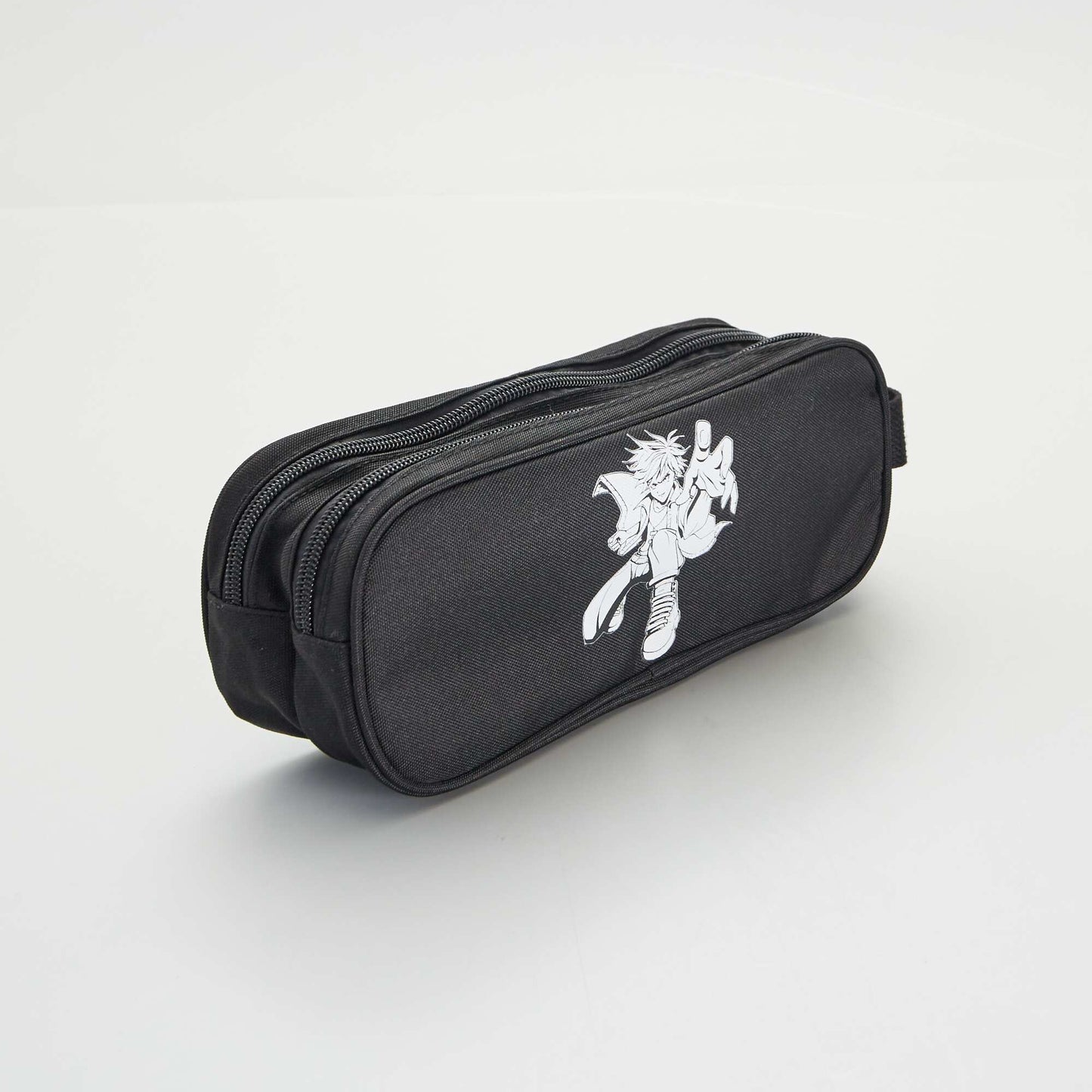 Pencil case with double compartment BLACK