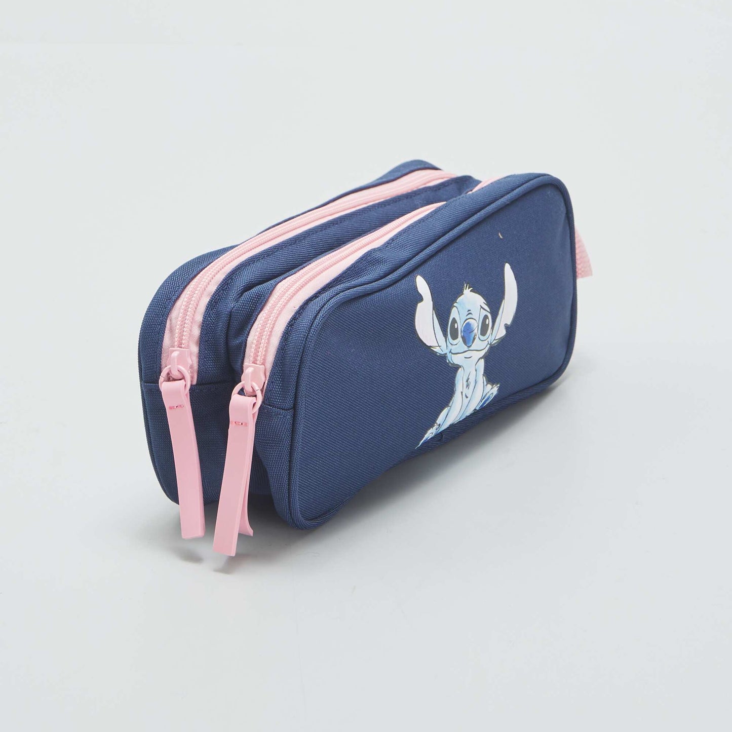 Stitch pencil case with double compartment BLUE