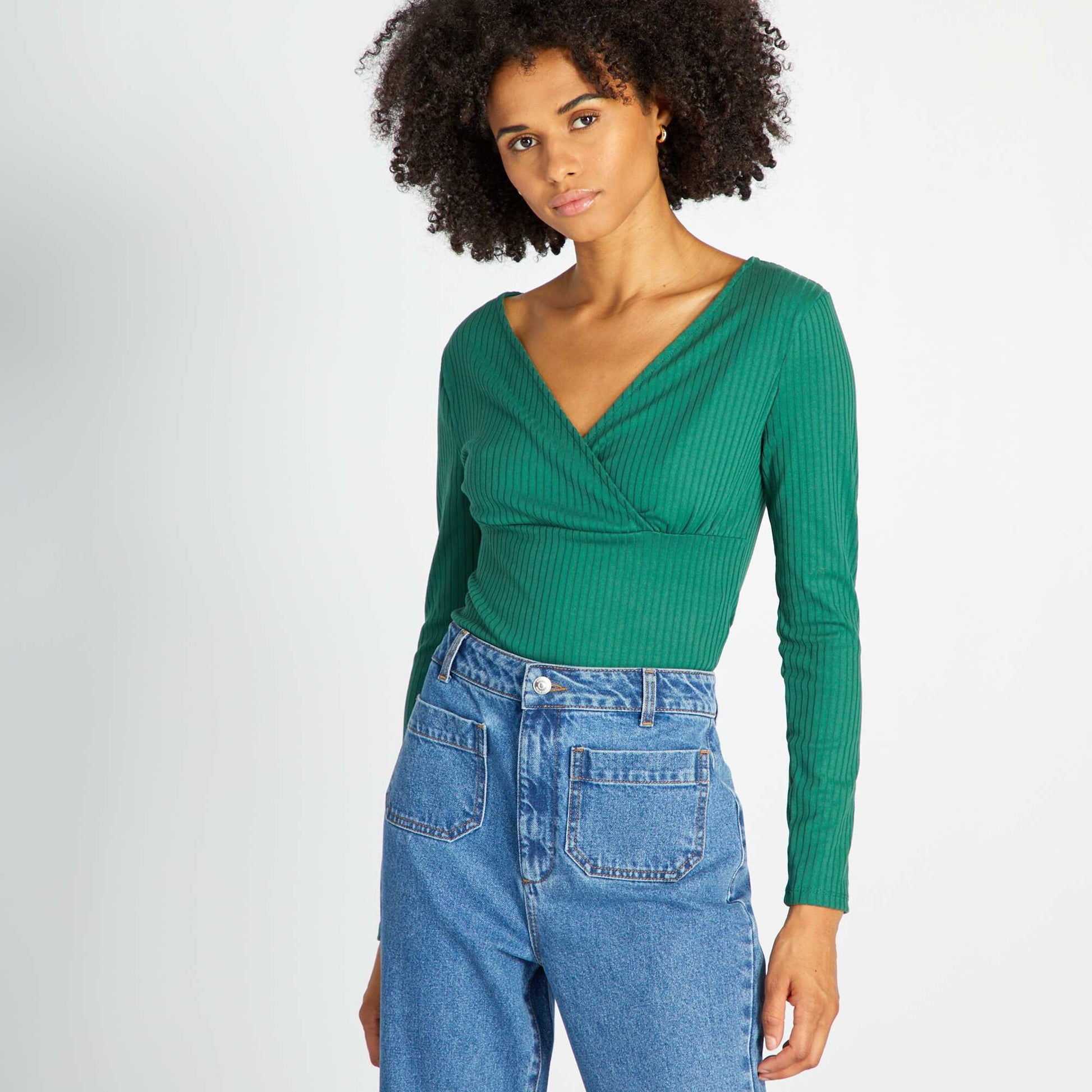Ribbed knit body Green