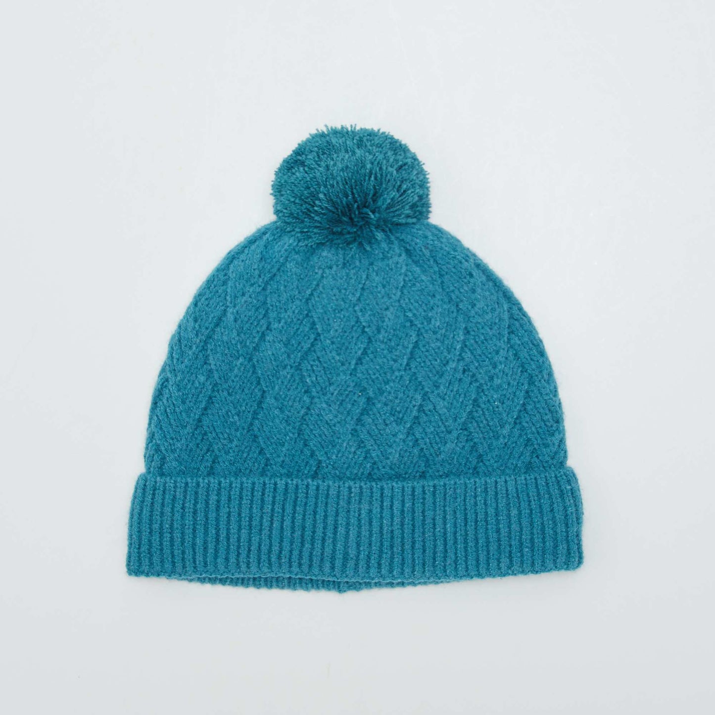 Textured knit hat BLUE