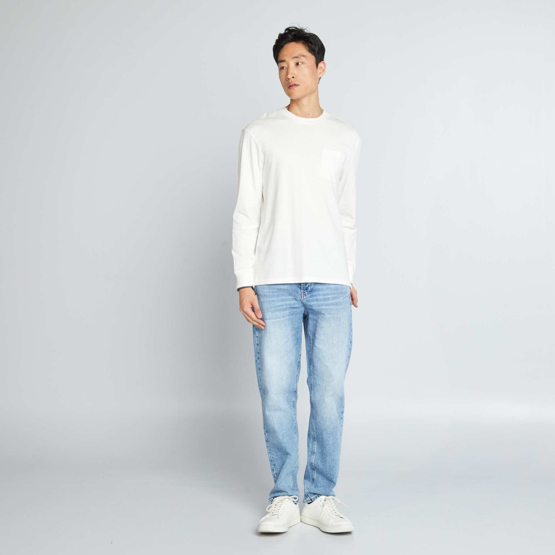 Wide-leg 5-pocket jeans - L32 Blue