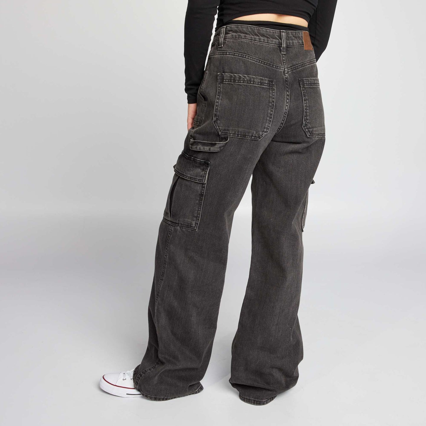 Wide-leg jeans with pockets CAME BLACK