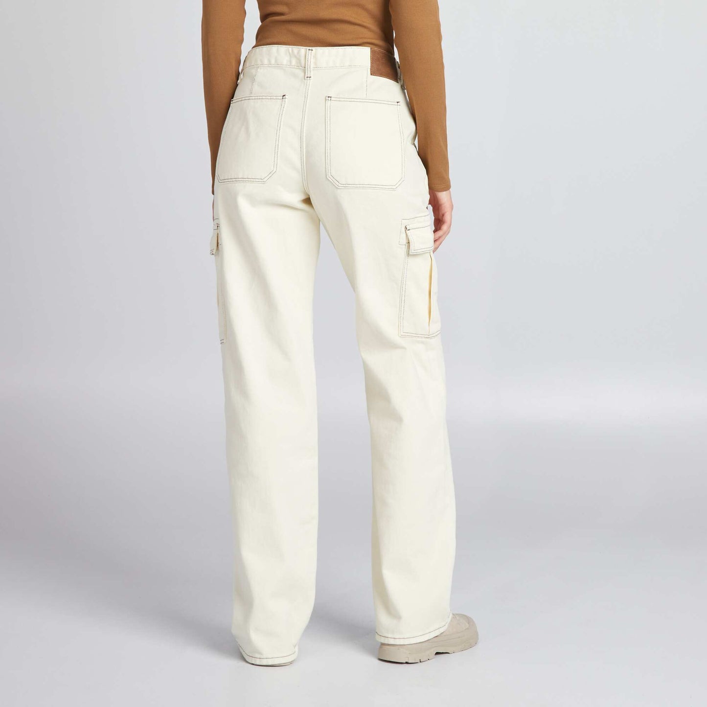 Trousers with flap pockets WHITE