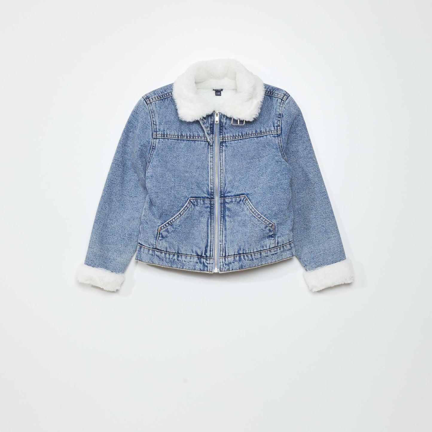 Denim jacket with aviator collar STON1