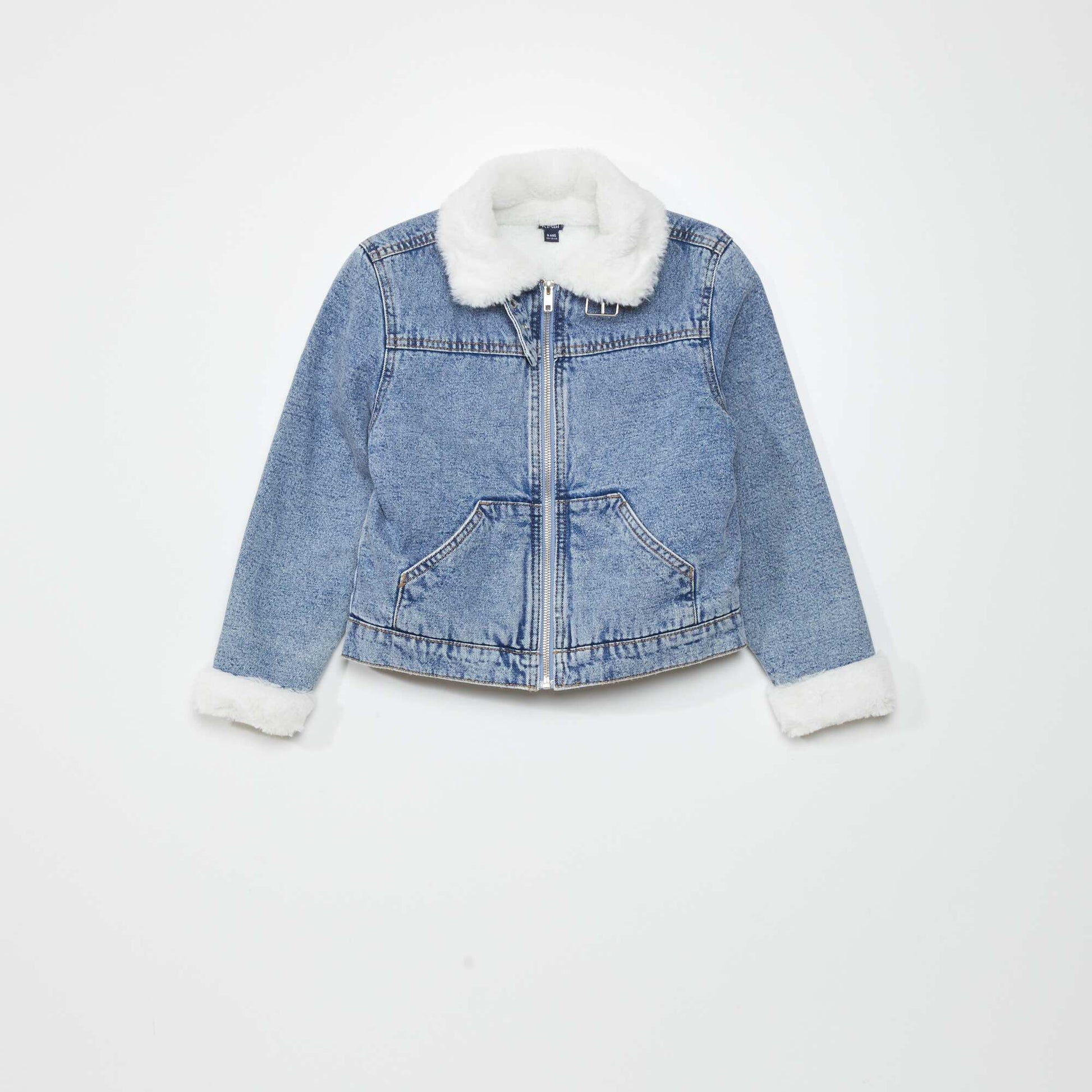 Denim jacket with aviator collar STON1