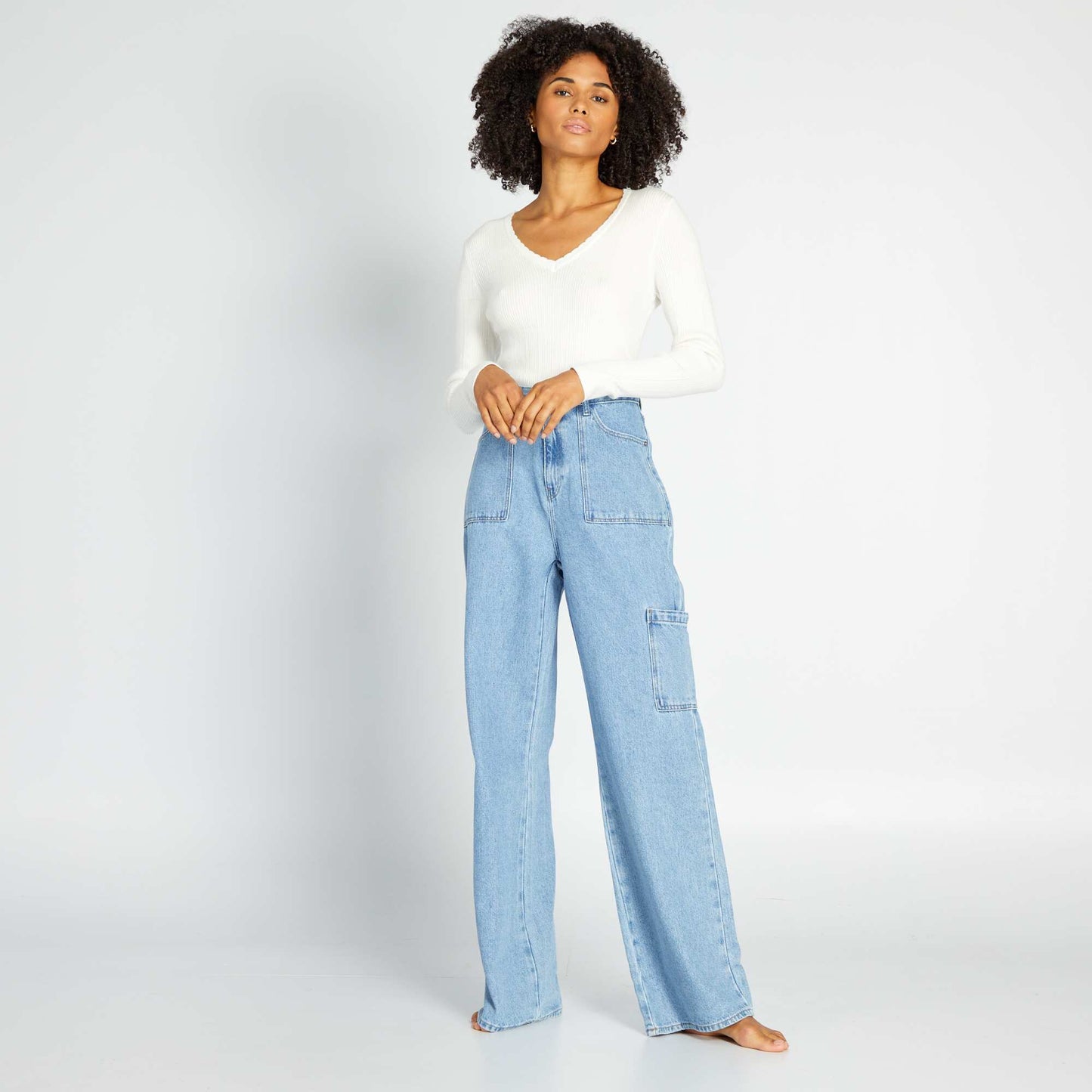Wide-leg trousers with patch pockets DOUBLE_STO