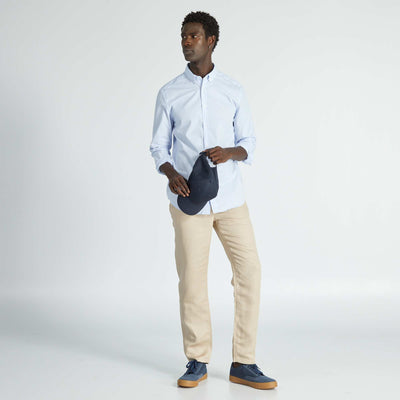 Straight cut check shirt LIGHT BLUE