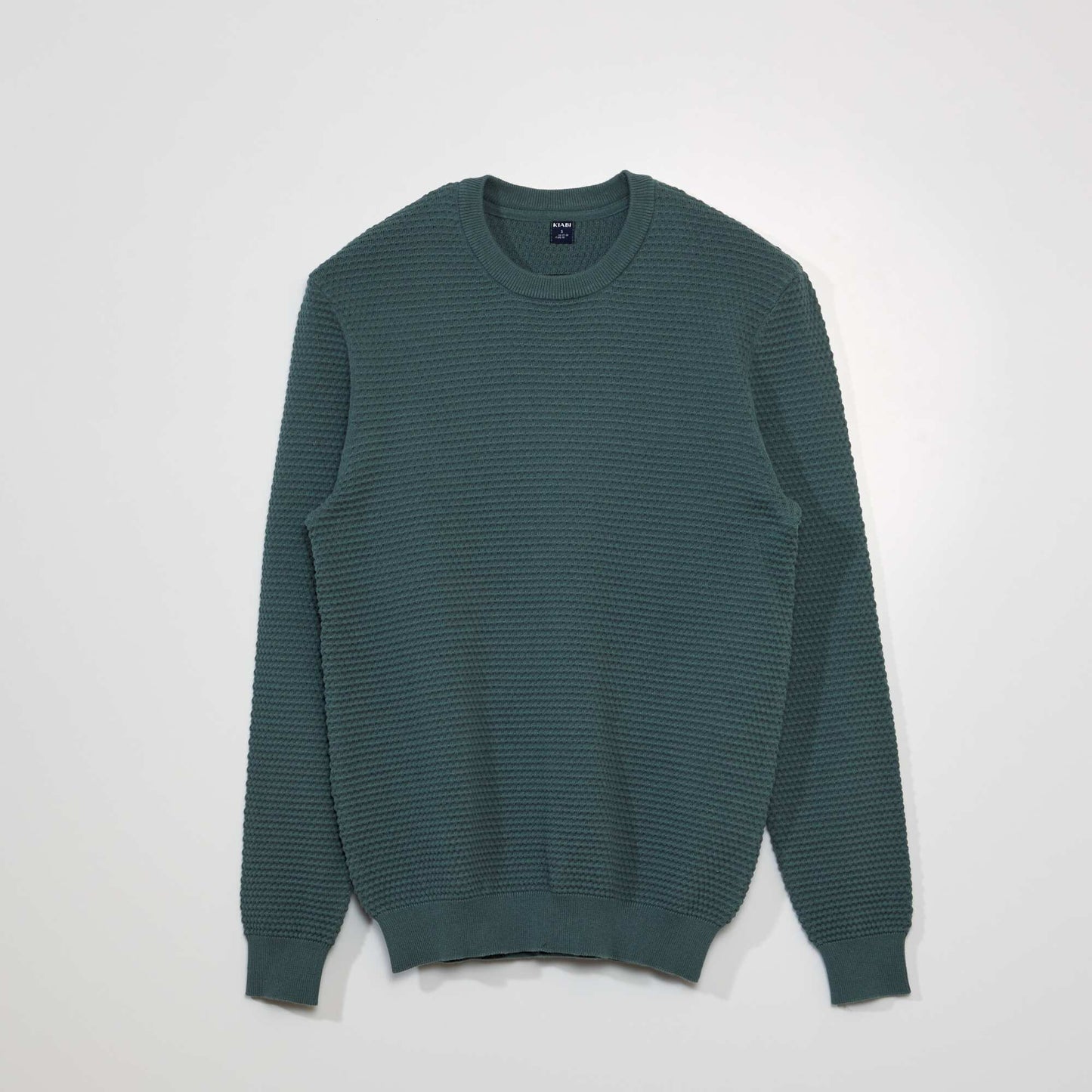 Moss stitch knitted sweater GREEN