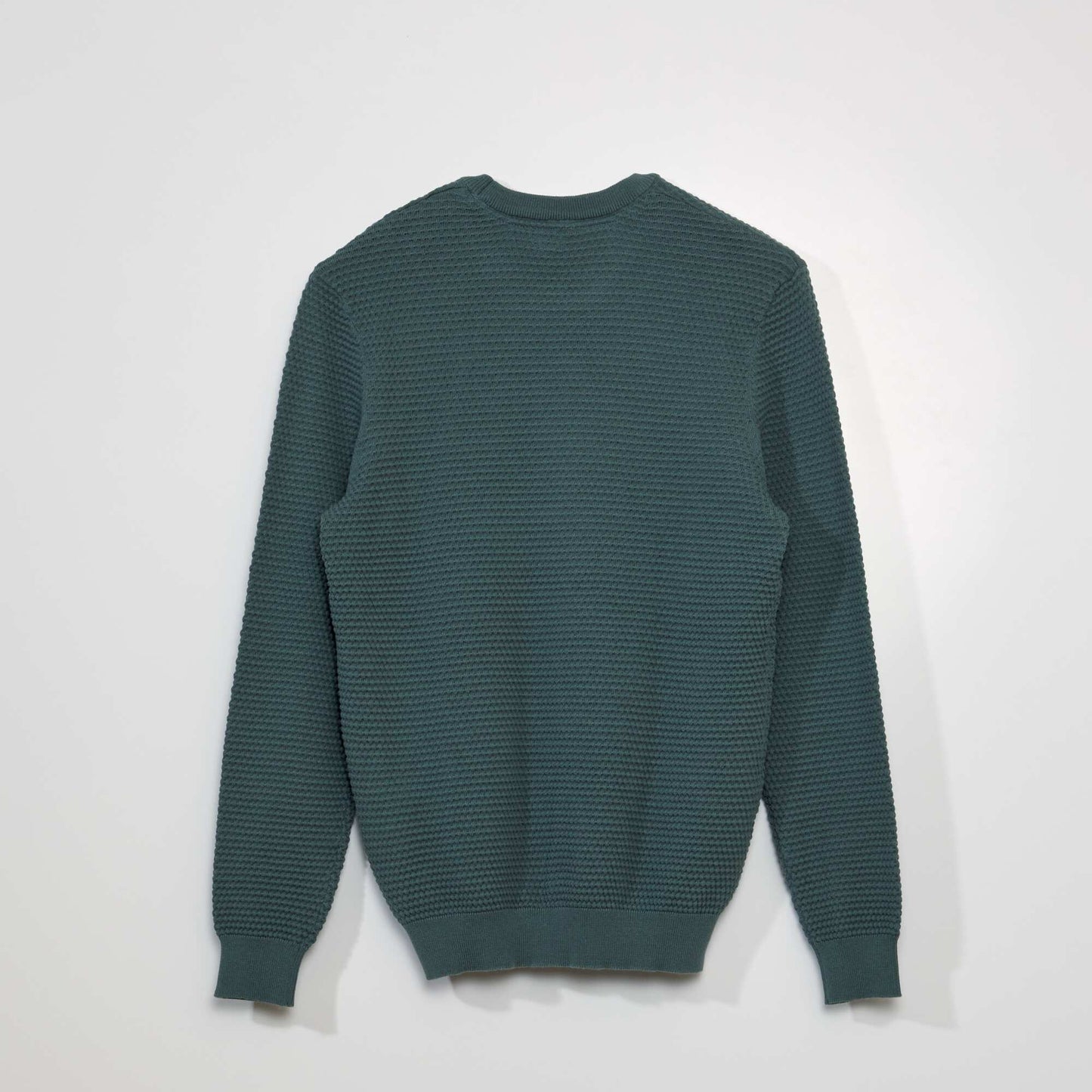 Moss stitch knitted sweater GREEN