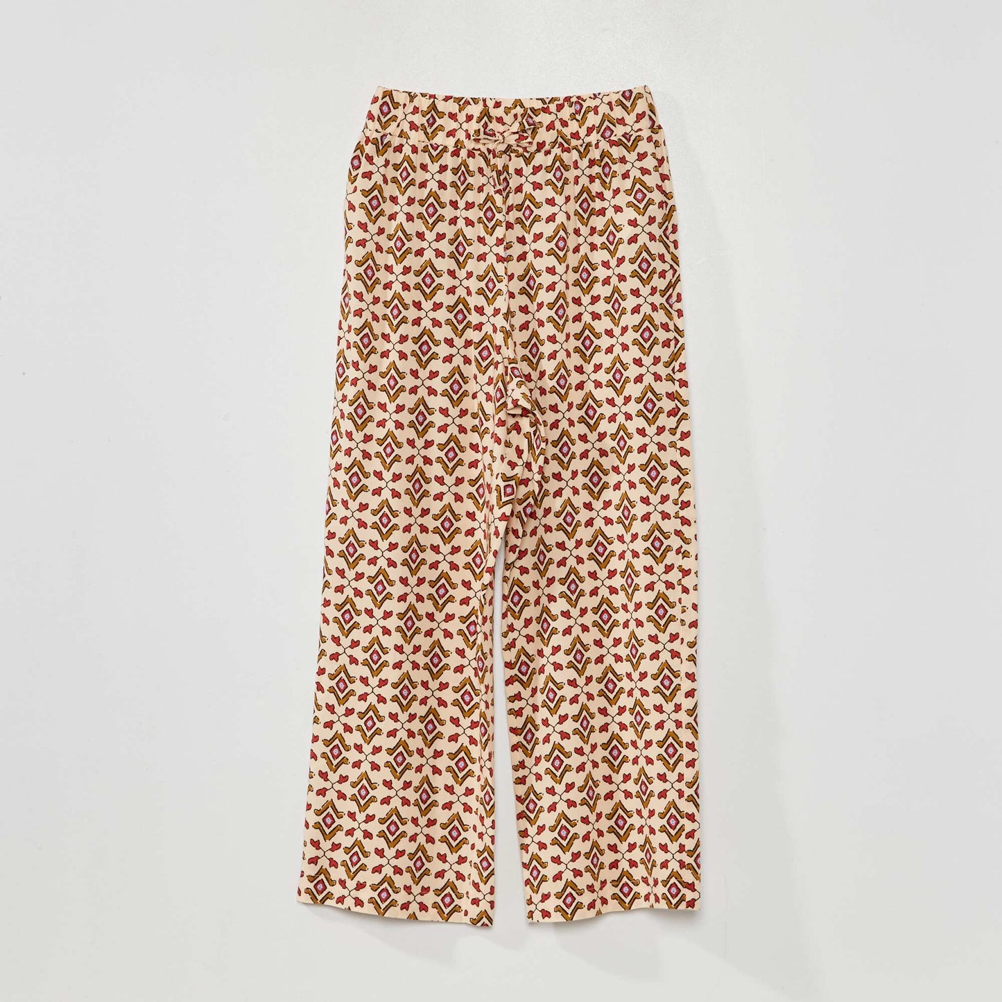 Printed wide-leg trousers AO BEIGE