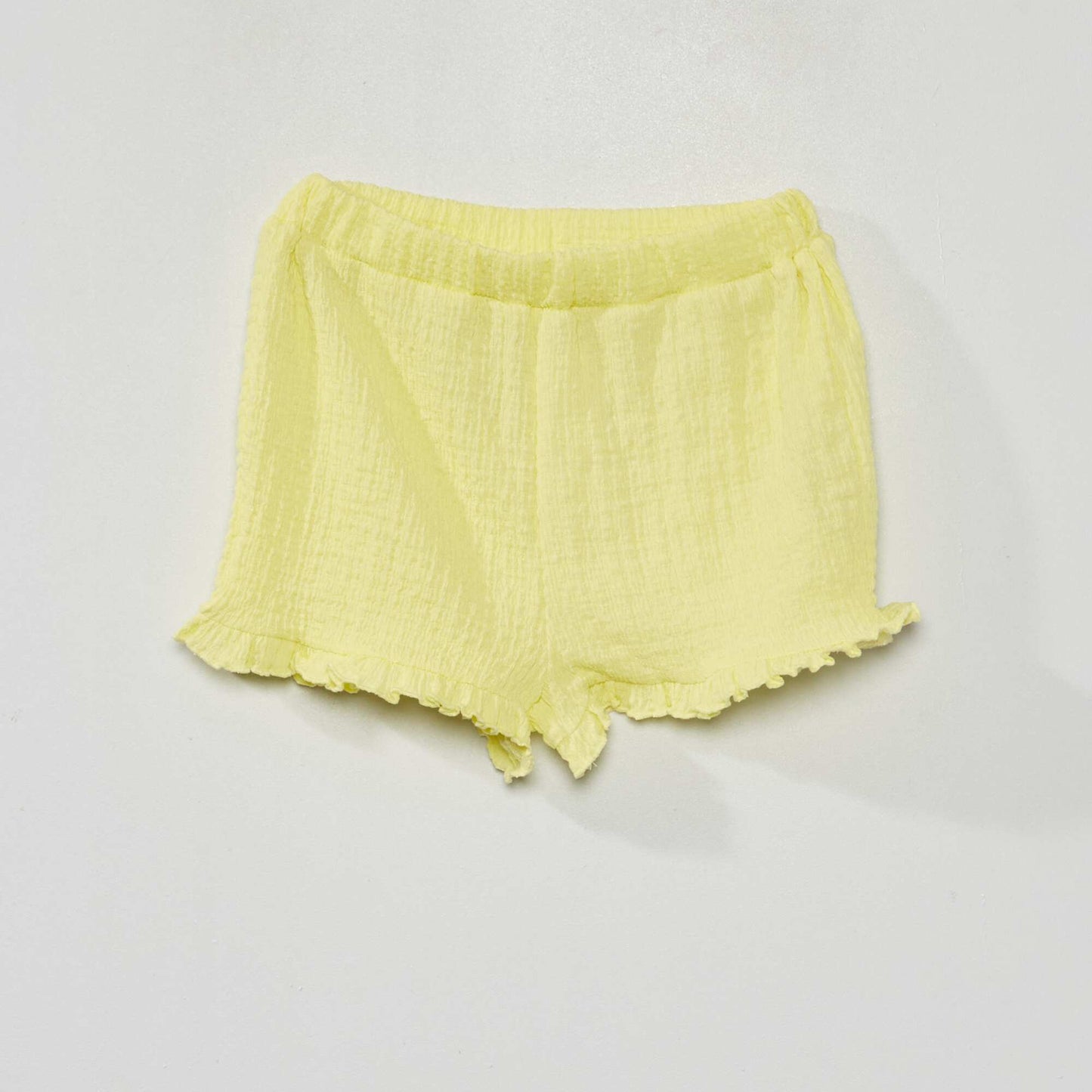 Smocked knit shorts YELLO