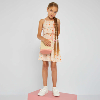 Printed pointelle knit skirt AO APRICOT