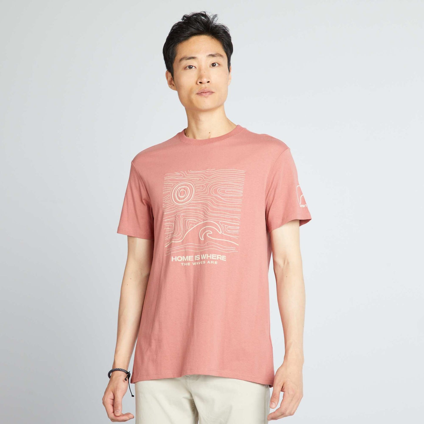 Jersey T-shirt with print on the chest ROSE WITHE