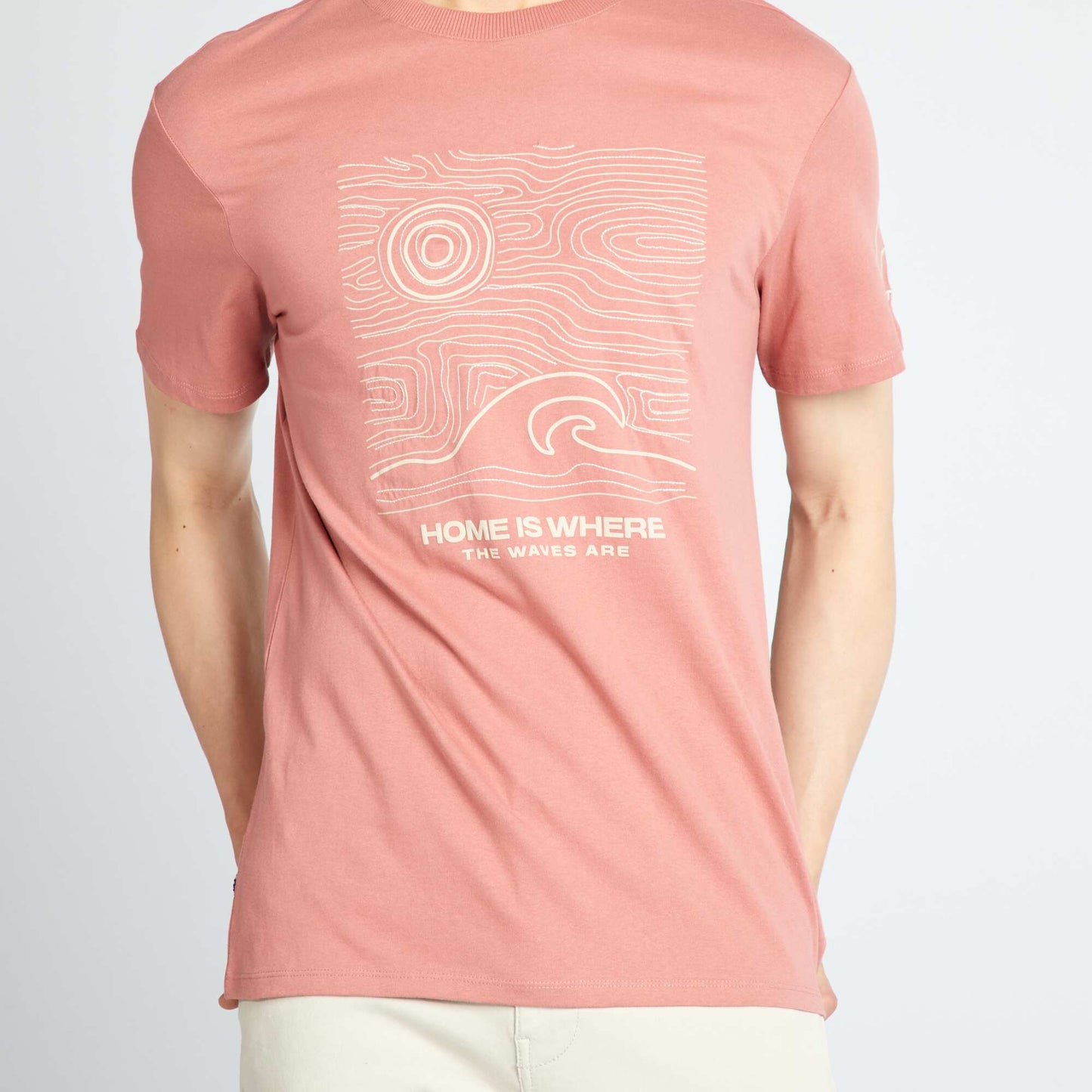 Jersey T-shirt with print on the chest ROSE WITHE