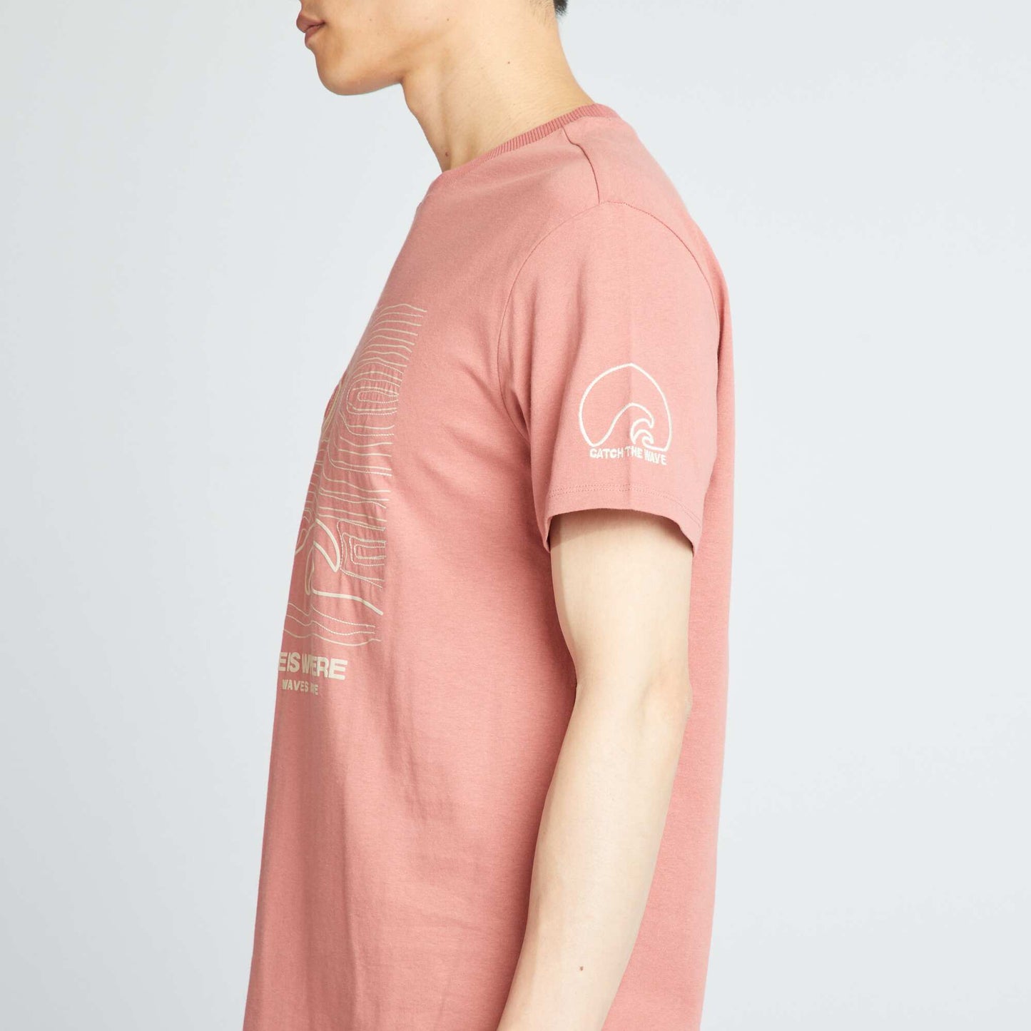 Jersey T-shirt with print on the chest ROSE WITHE