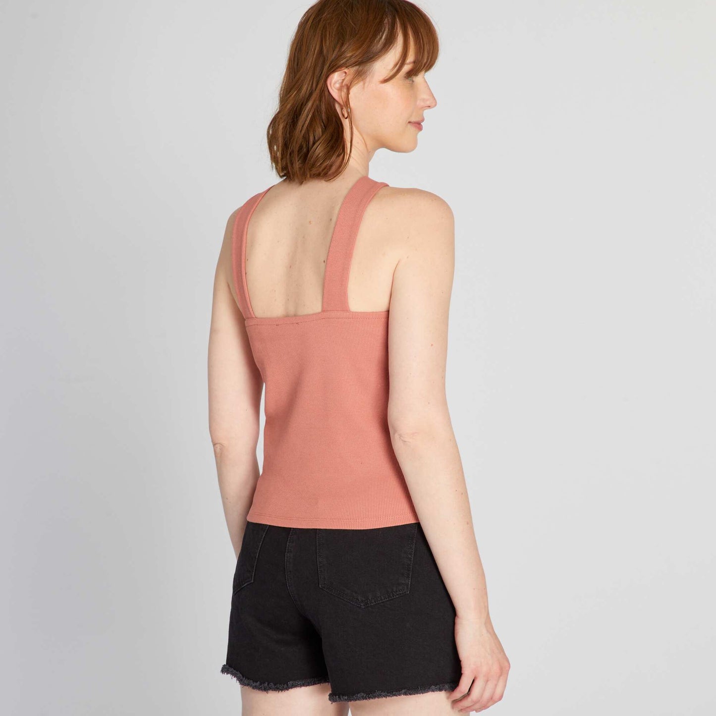 Vest top with crossover neckline PINK