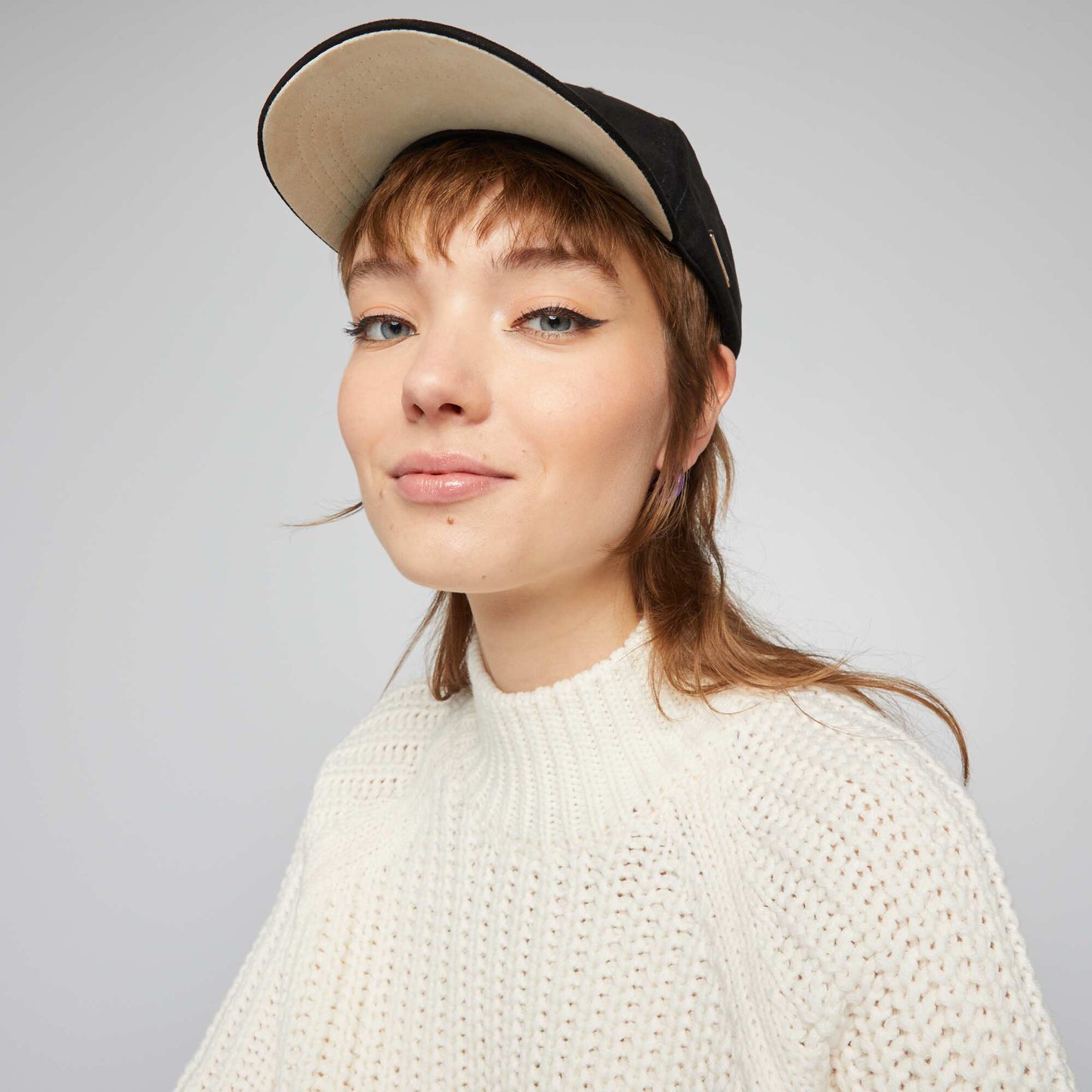 Knit jumper with high neck WHITE ACE