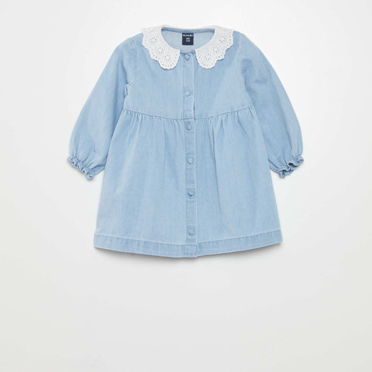 Denim dress with Peter Pan collar BLUE