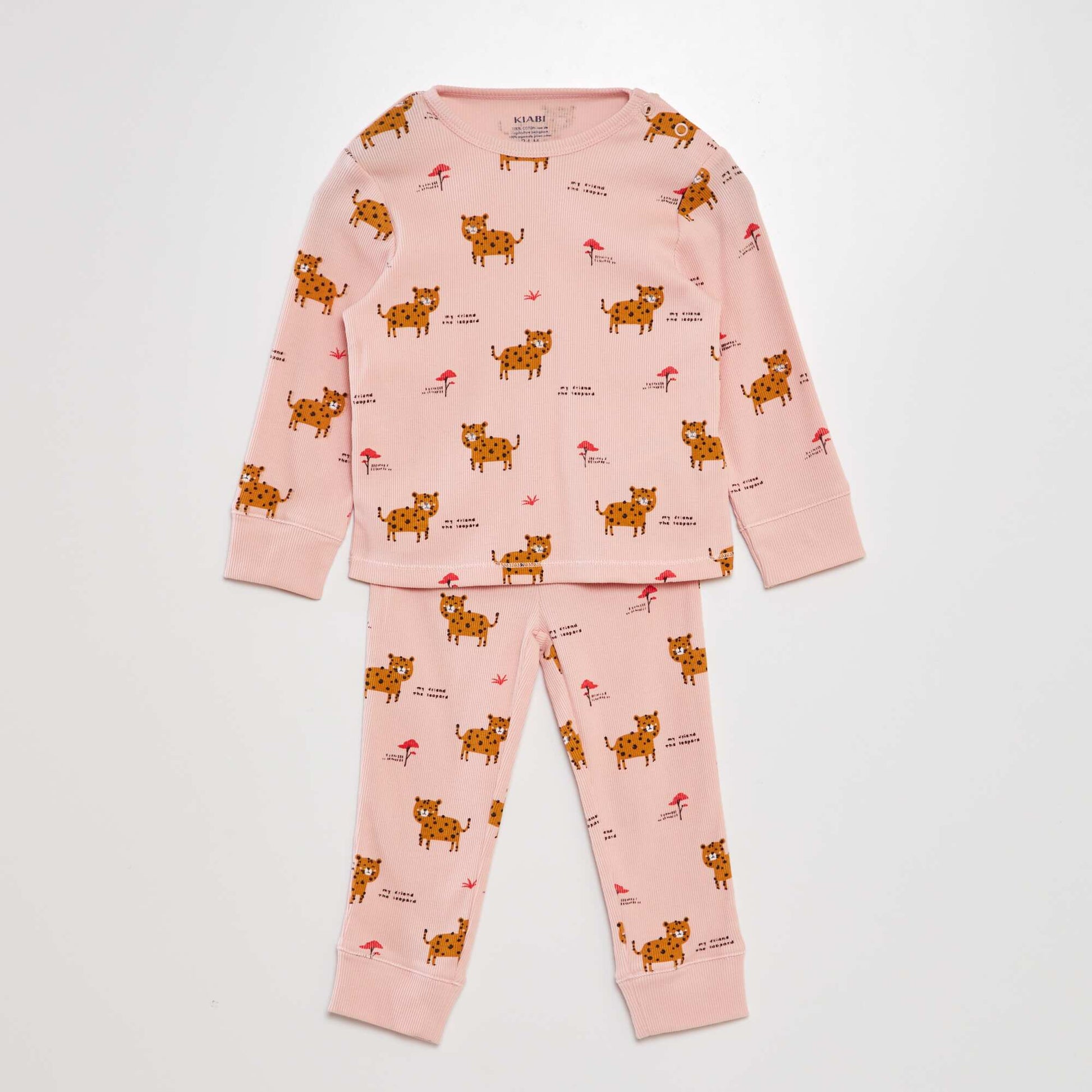 Ribbed pyjama set - 2-piece set PINK