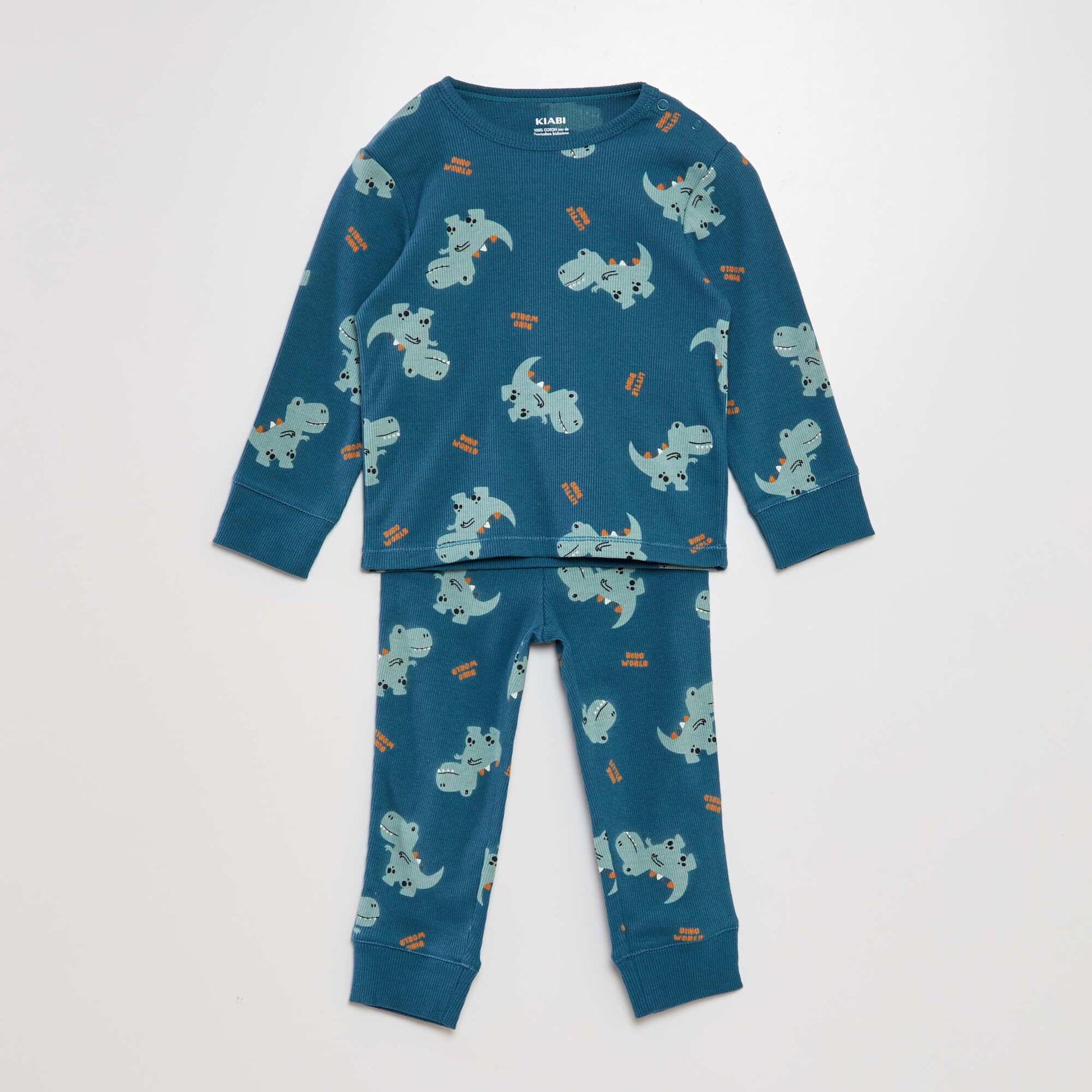 Ribbed pyjama set - 2-piece set GREEN