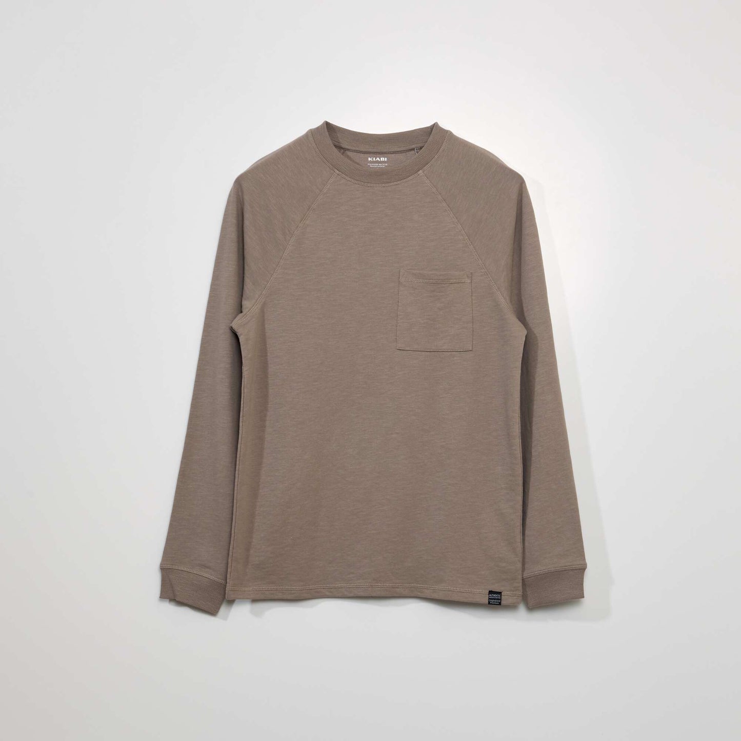 Long-sleeved thick fabric T-shirt BLACK