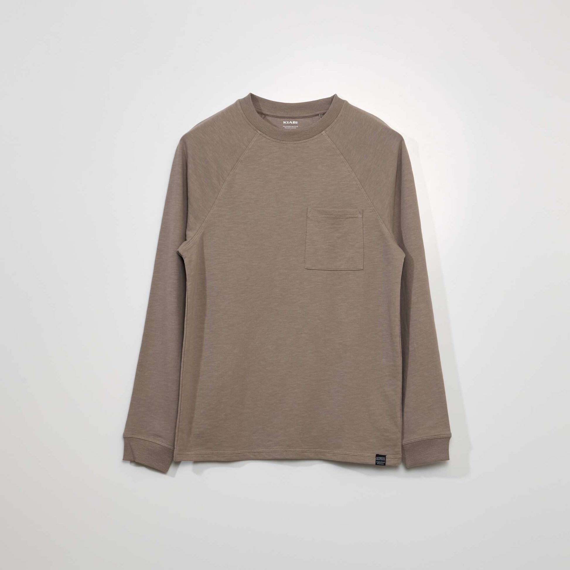 Long-sleeved thick fabric T-shirt BLACK
