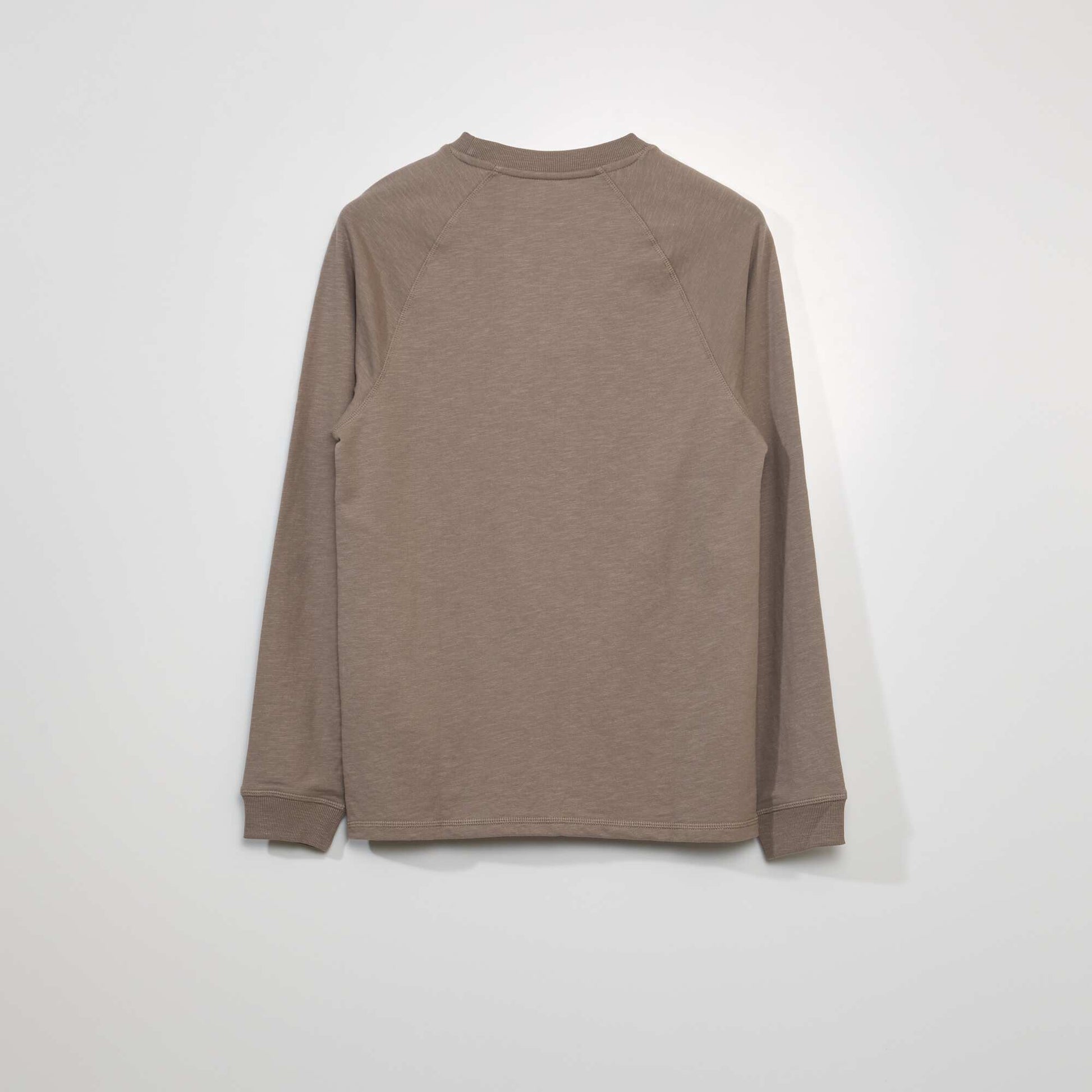 Long-sleeved thick fabric T-shirt BLACK