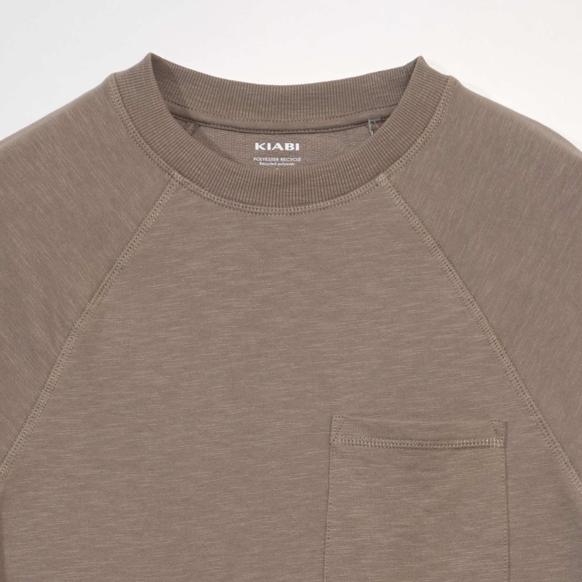 Long-sleeved thick fabric T-shirt BLACK