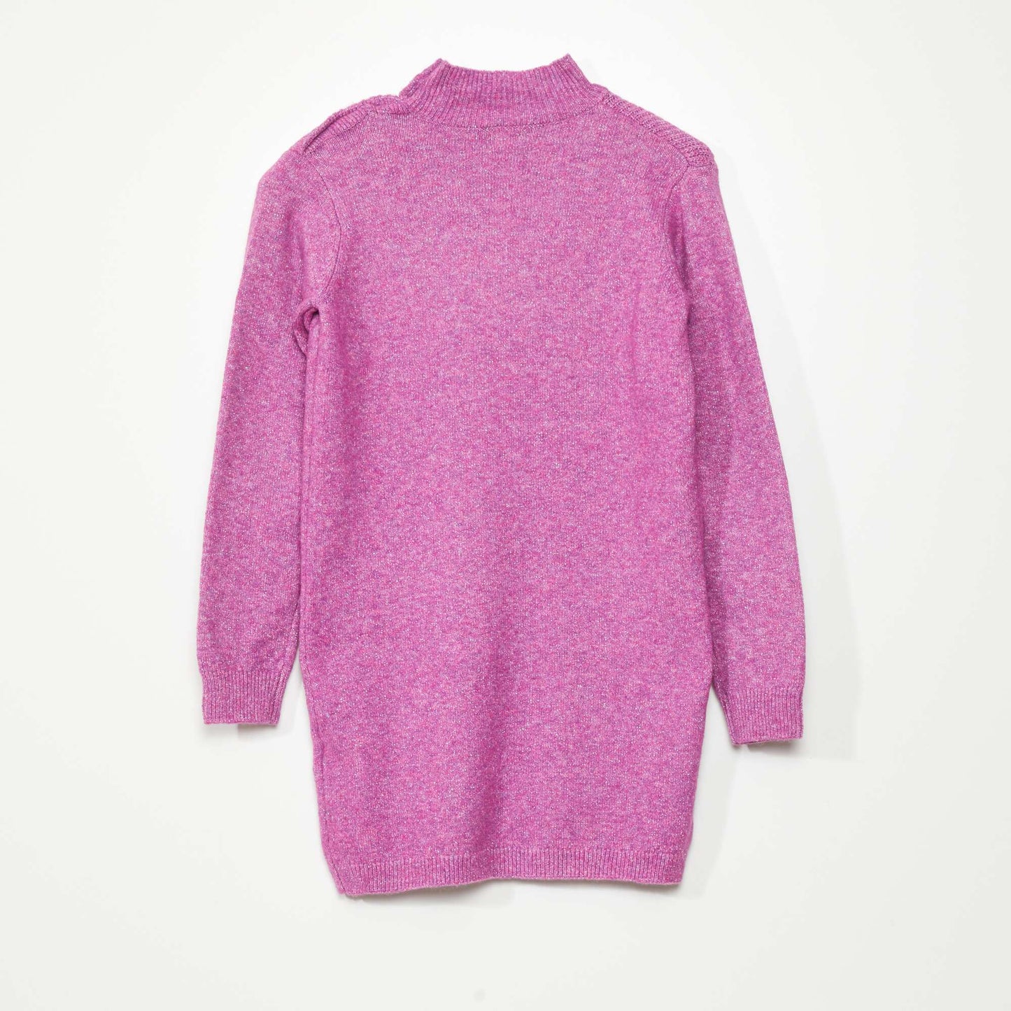 Knit sweater dress with high neck PINK