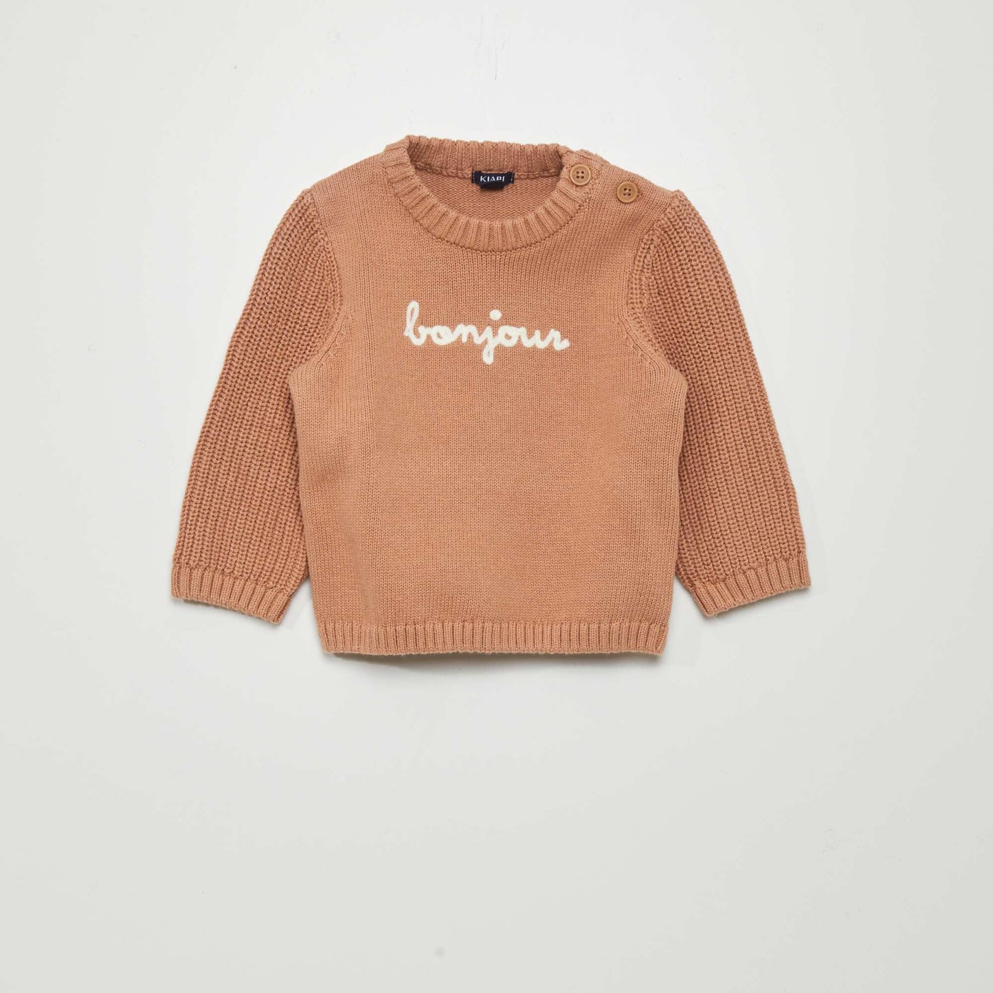 Printed cotton sweater BROWN