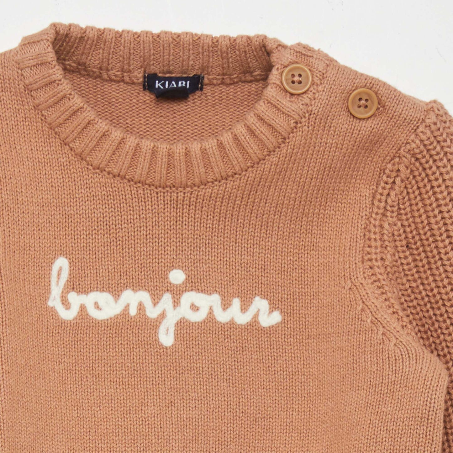 Printed cotton sweater BROWN