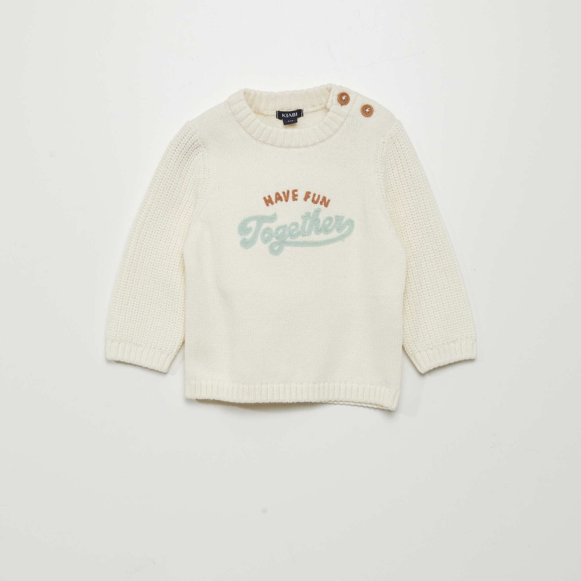 Printed cotton sweater WHITE