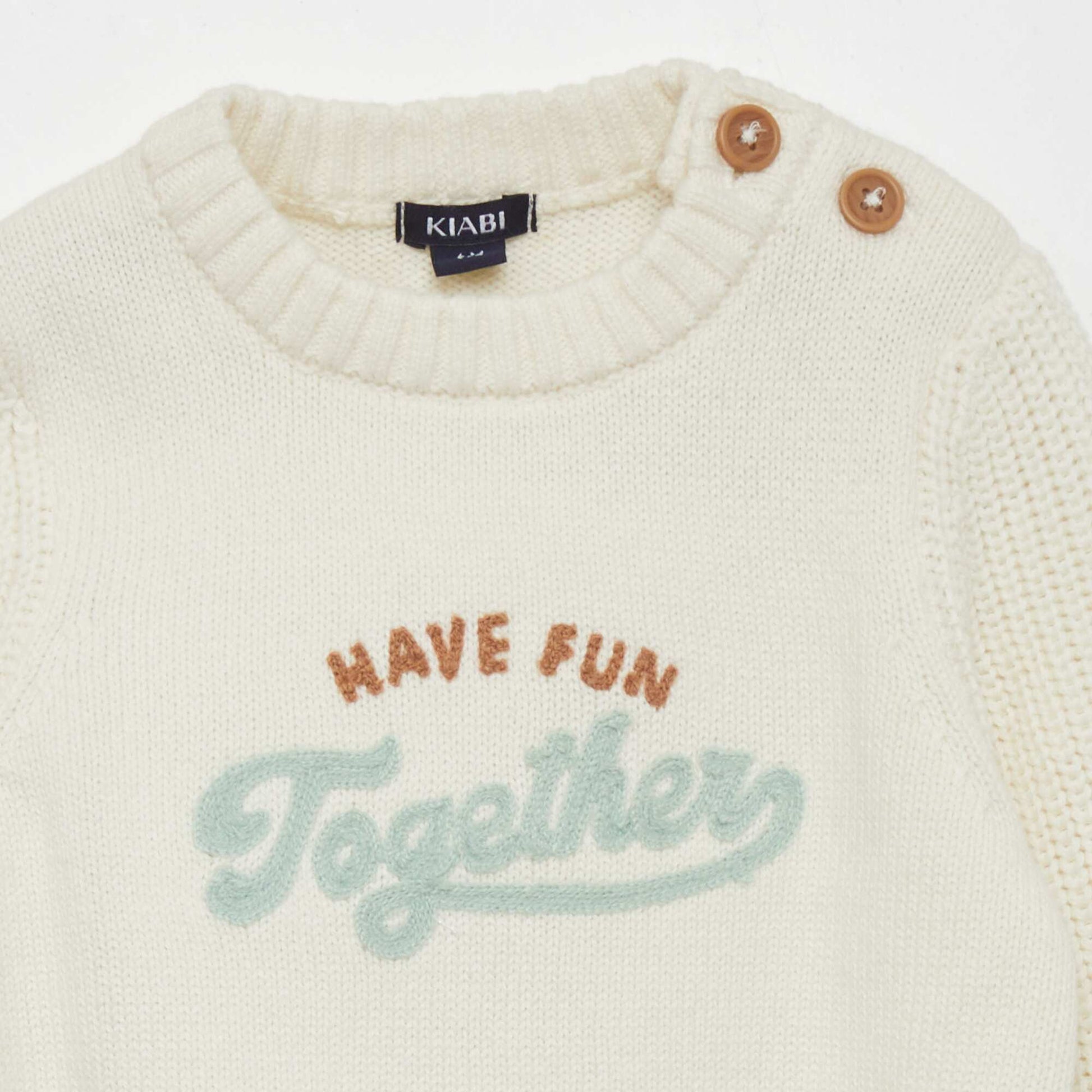 Printed cotton sweater WHITE