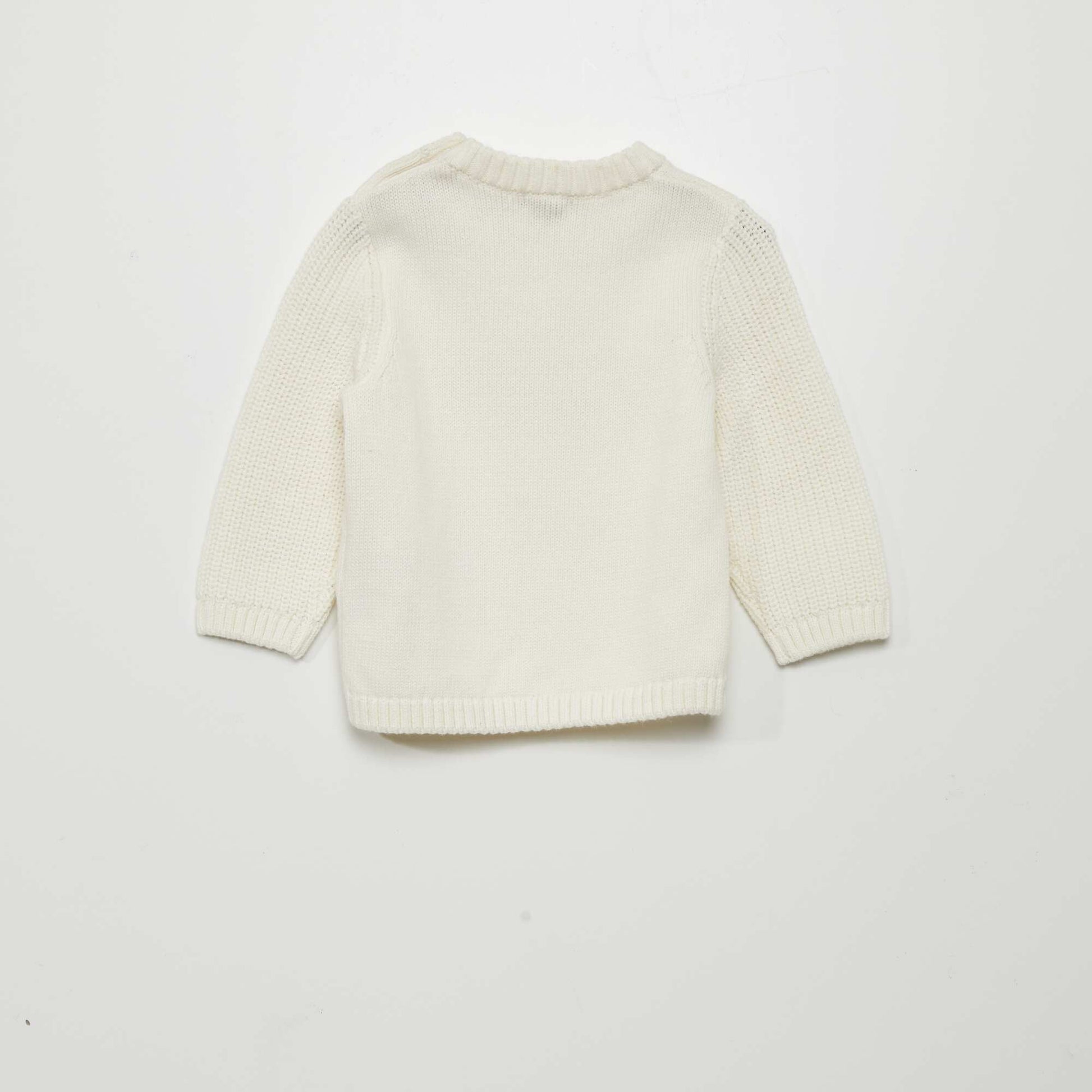 Printed cotton sweater WHITE