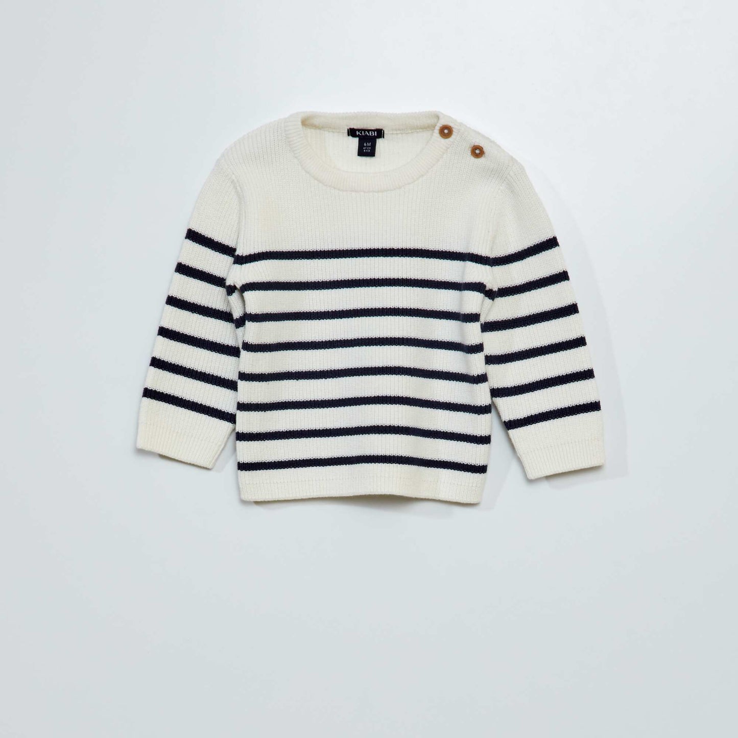 Garter stitch jumper WHITE