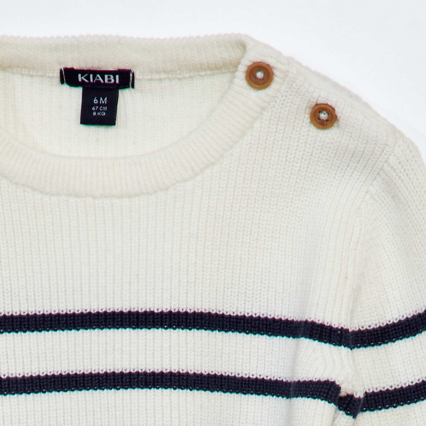 Garter stitch jumper WHITE