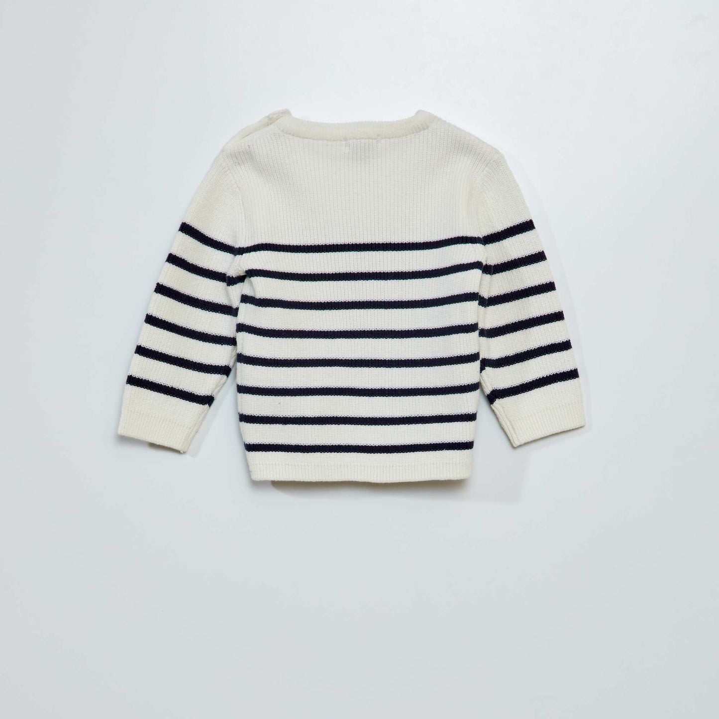 Garter stitch jumper WHITE