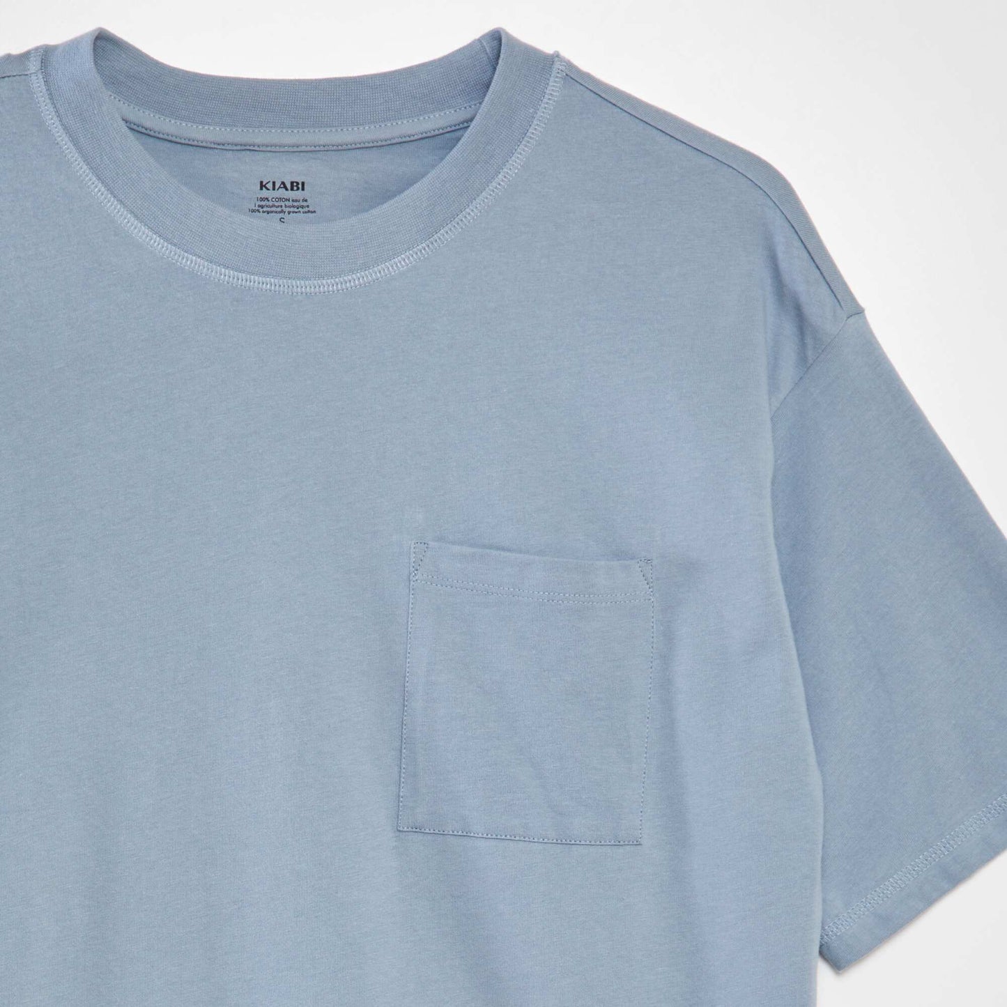 Plain loose-fit T-shirt BLUE