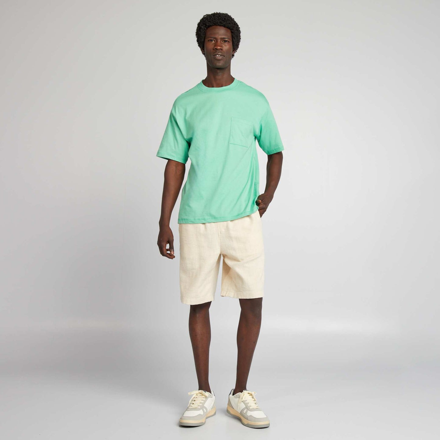 Plain loose-fit T-shirt mint green