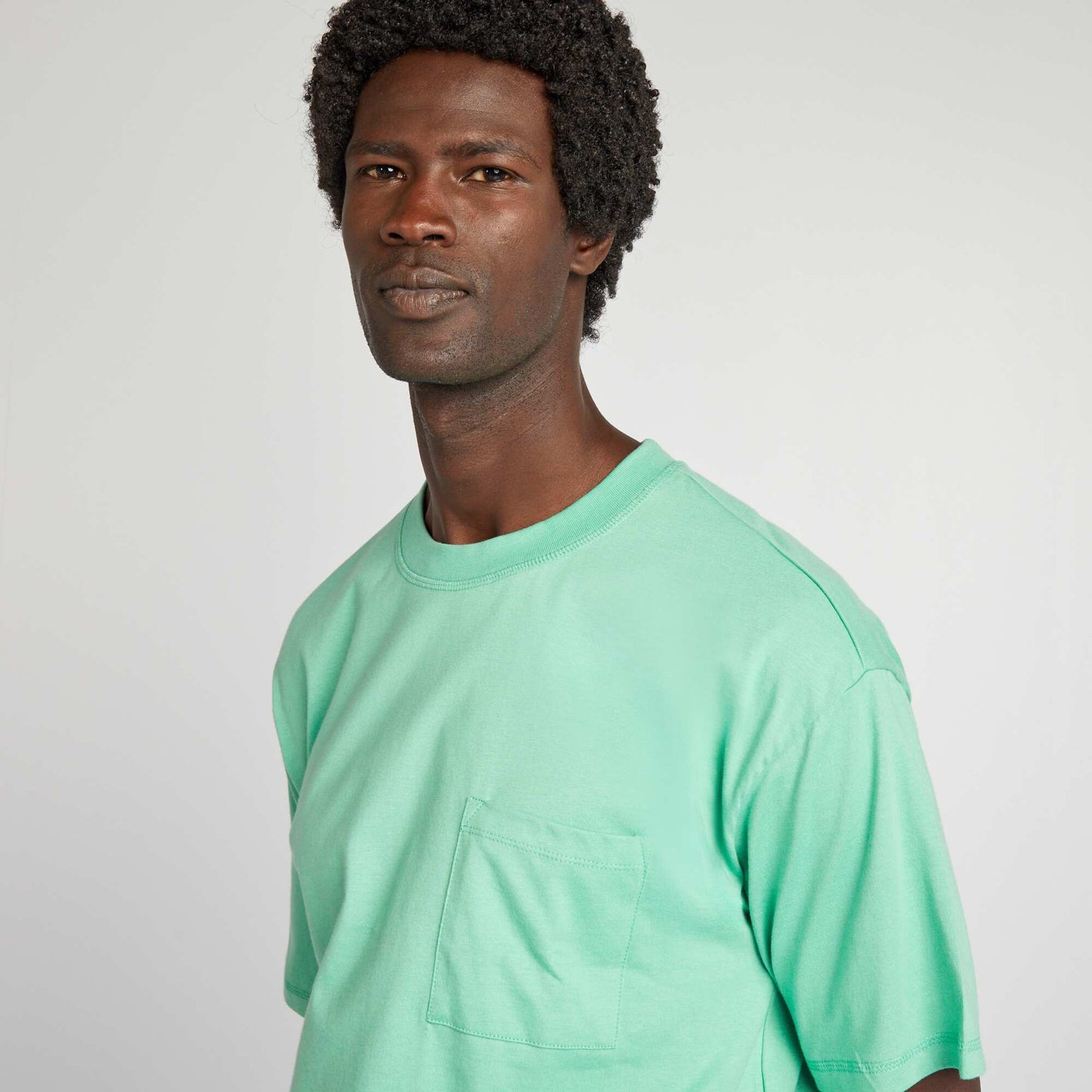 Plain loose-fit T-shirt mint green