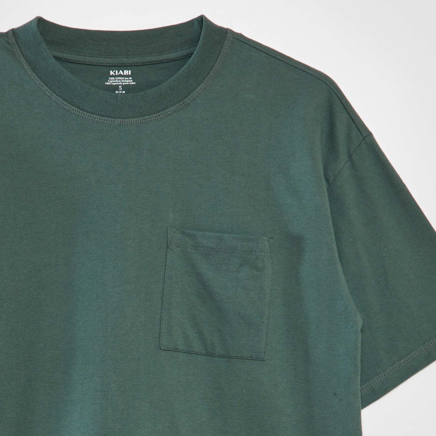 Plain loose-fit T-shirt GREEN