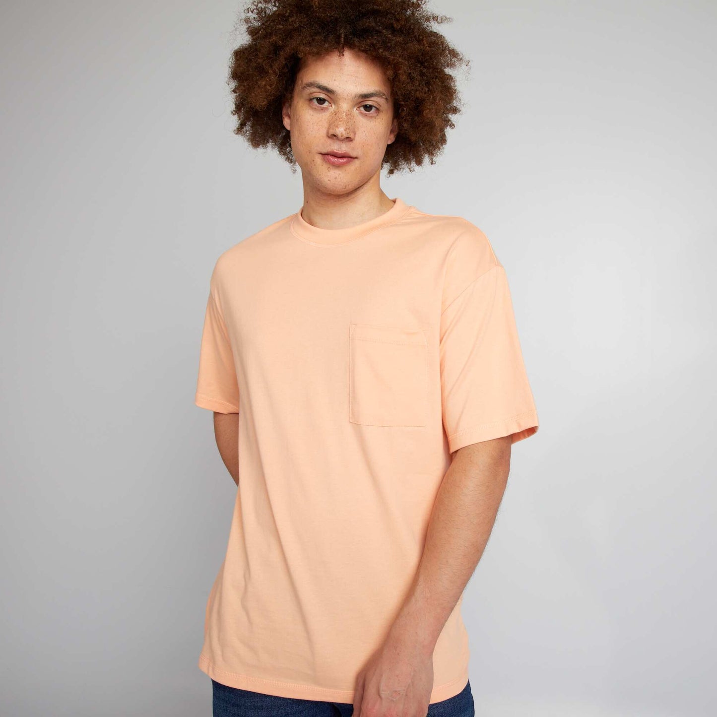 Plain loose-fit T-shirt ORANGE