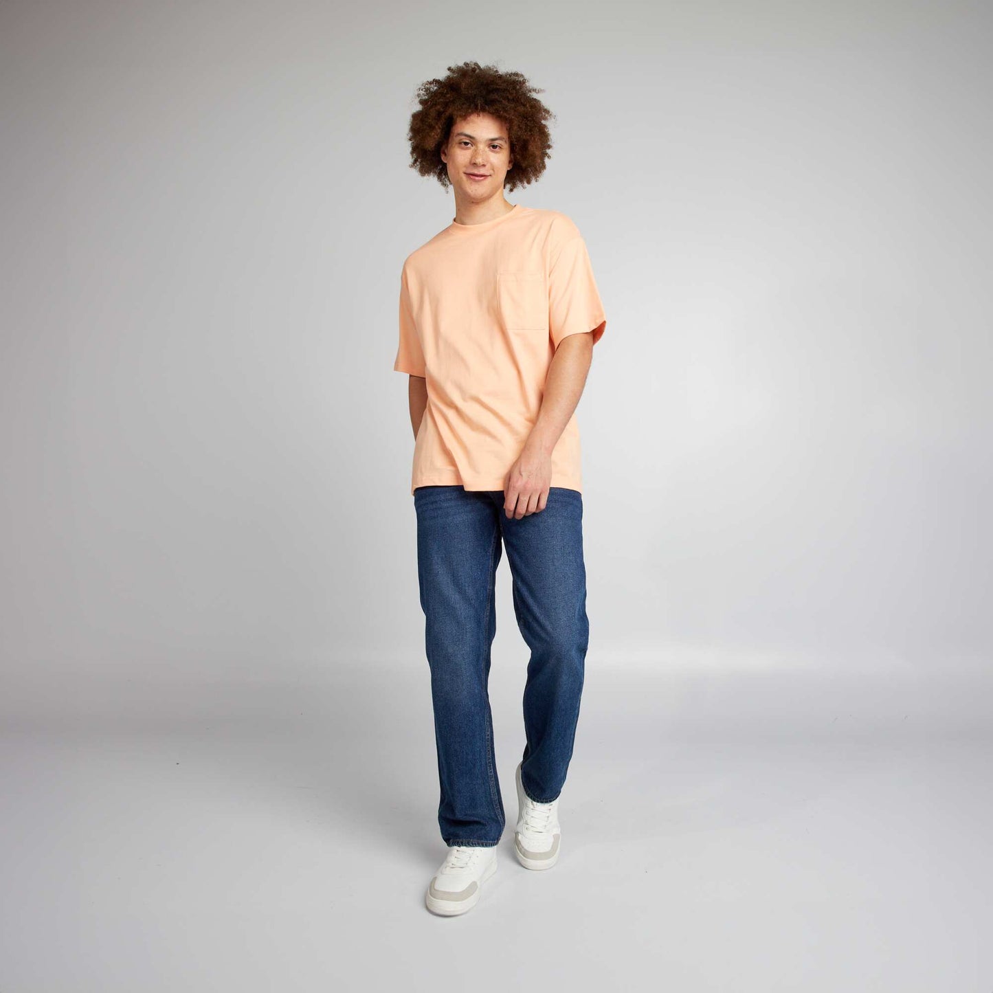 Plain loose-fit T-shirt ORANGE