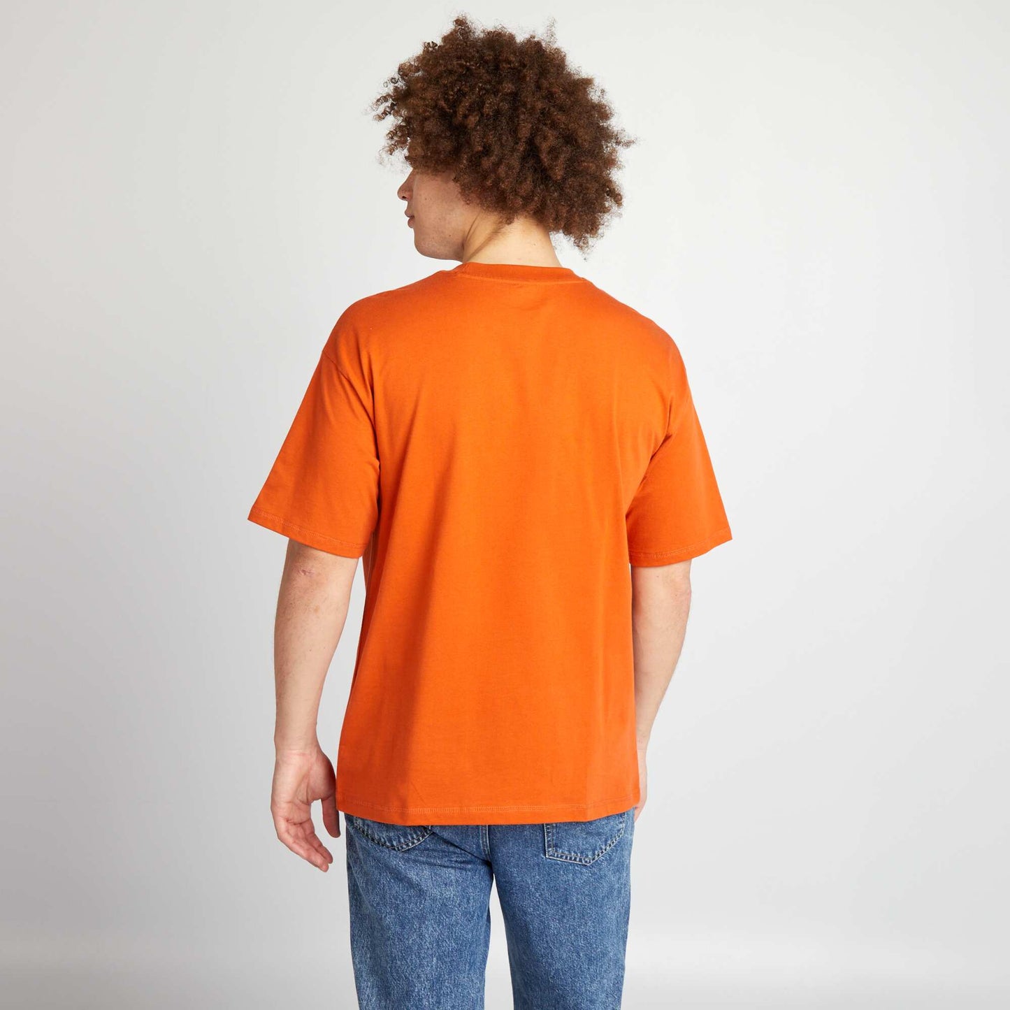 Plain loose-fit T-shirt orange