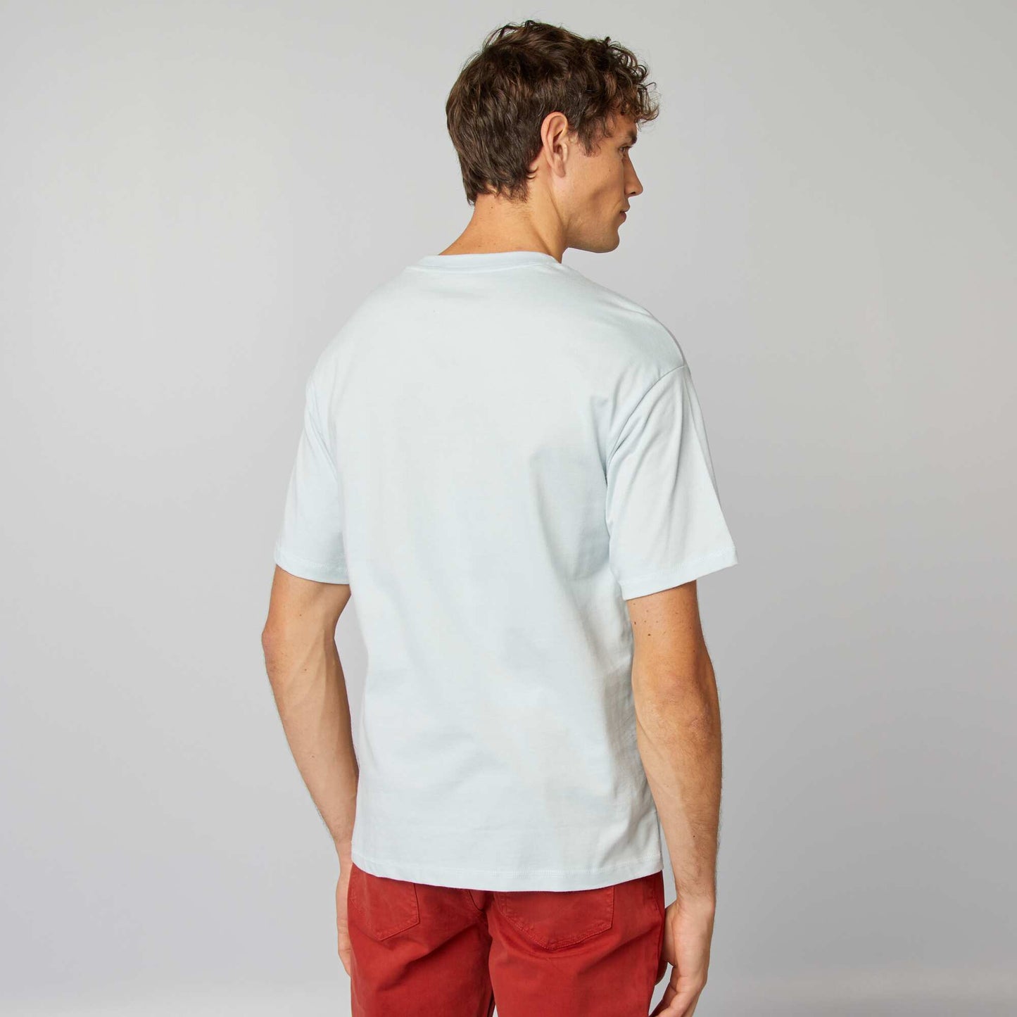 Plain loose-fit T-shirt BLUE