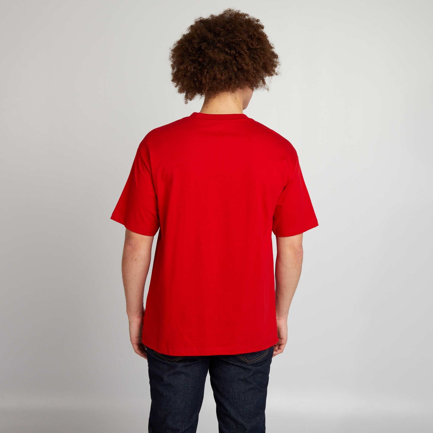 Plain loose-fit T-shirt RED