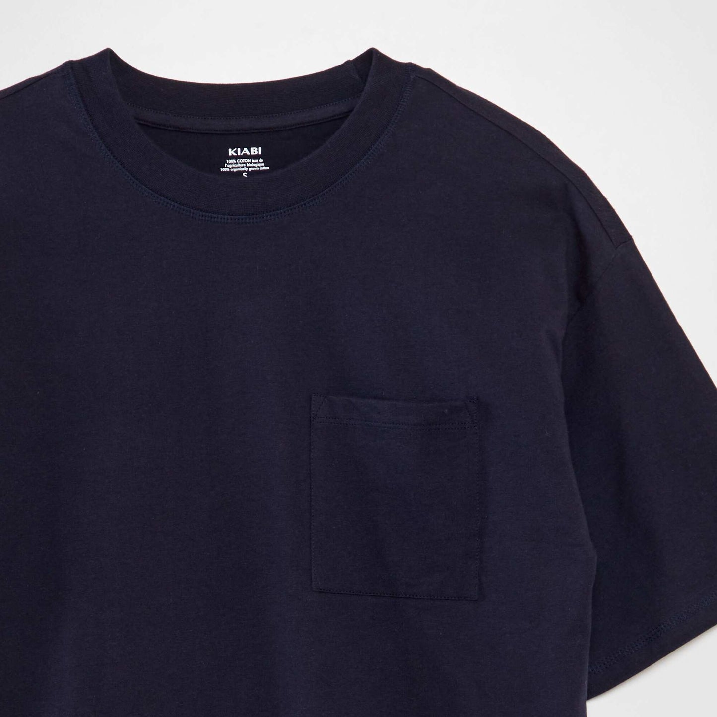 Plain loose-fit T-shirt BLUE